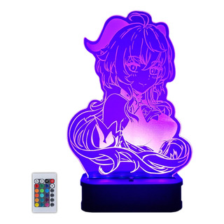 Lampara Genshin Impact Ganyu Led 16 Colores +control 21cm Lampara Genshin Impact Ganyu Led 16 Colores +control 21cm