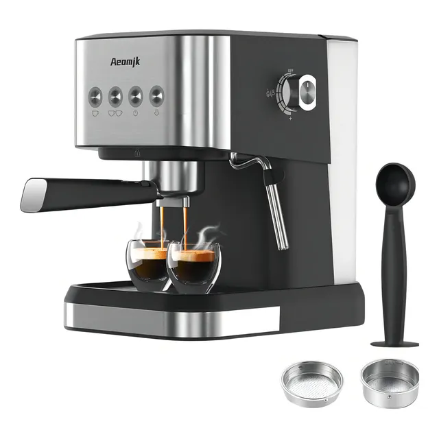 Maquina Para Cafe Expreso Capuchino Latte 1350w 20bar Aeomjk Color Negro 110v