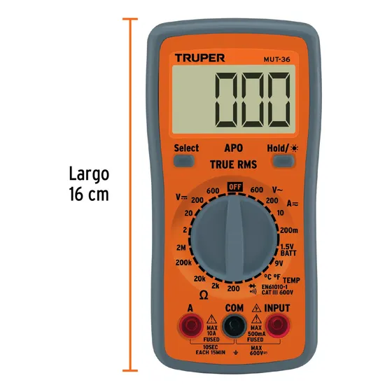 Multimetro Multitester Digital Profesional Truper Mut-36
