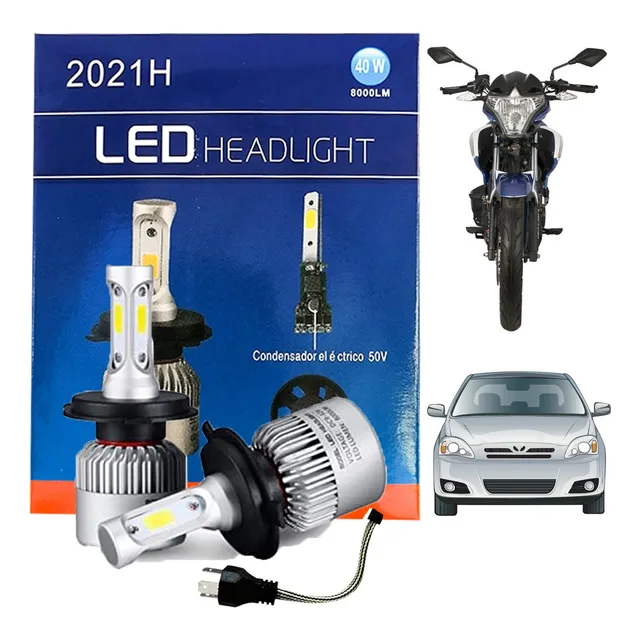 Focos Kit De Led H4 Auto Moto 3 Caras 16000 Lumens Nuevos