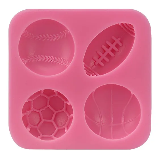 Molde Silicona Pelotas Futbol Rugby Baseball Basket Color Rosa