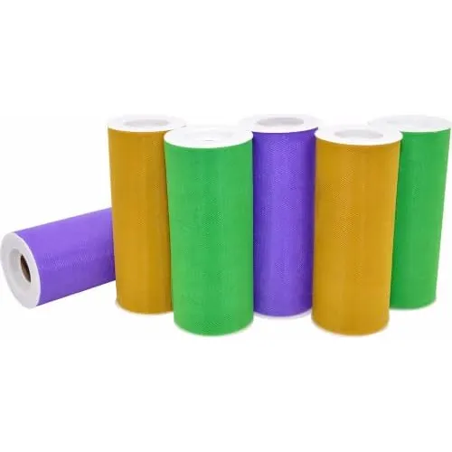 Morex Ribbon Mardi Gras Ribbon, 6 Pulgadas Por 150 Yardas, M
