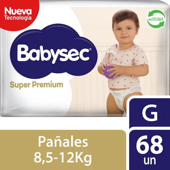 Pañales De Bebé Babysec Super Premium Cuidado Total 68 Un G