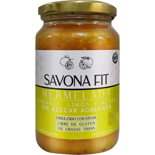 Mermelada Naranja , Limón C/ Stevia X 400 Gr- Savona Fit