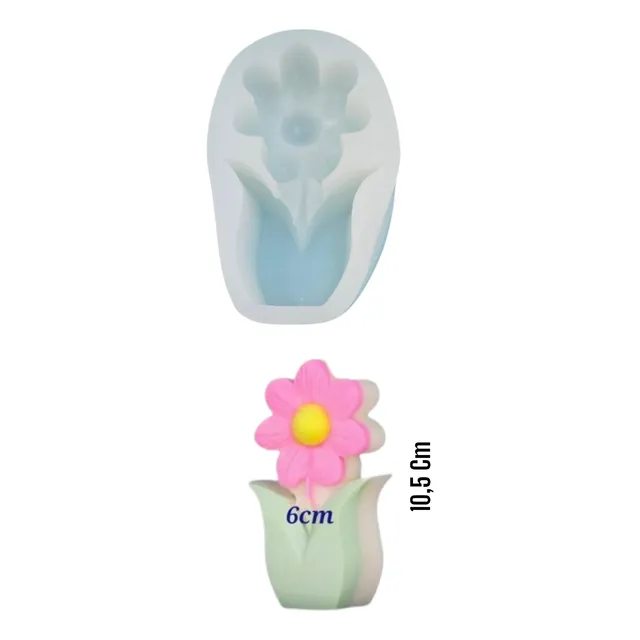 Molde Silicon Flor Velas Resina Jabones