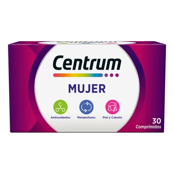 Centrum Mujer Multivitamínico X 30 Comprimidos Sabor Sin