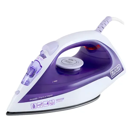 Ferro De Passar Roupa À Seco Ou Vapor Black Decker Fx1050 Roxo 127V