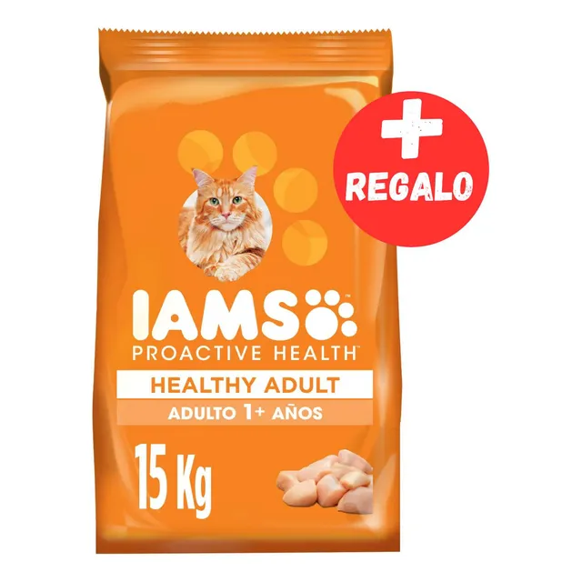 Iams Gato Adulto Con Pollo X 15 Kg + Happy Tails