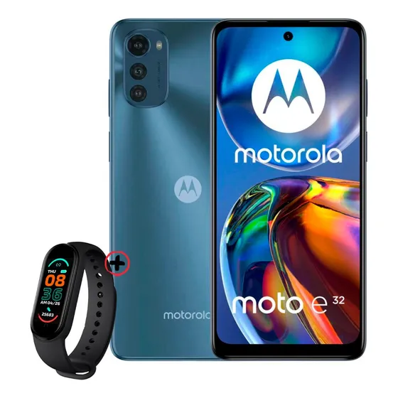Celular Moto E32 6.5'' 4gb 64gb Triple Cámara + Smartwatch