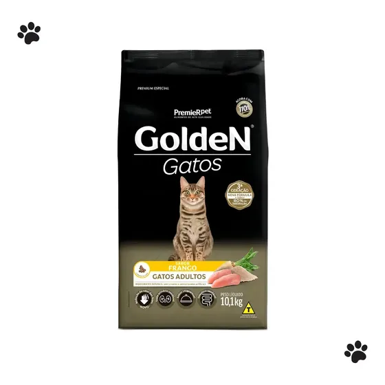 Raçao Golden Premium para gato adulto sabor frango de 10.1 kg