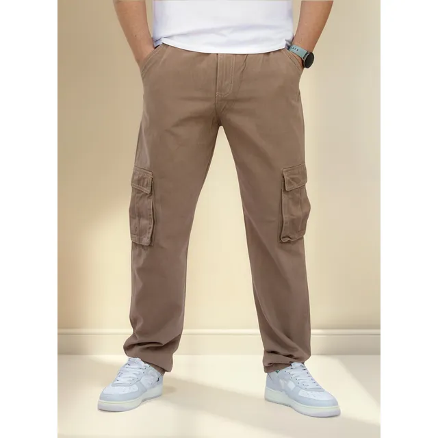 Pantalón Cargo Recto De Gabardina Para Hombre John Silver