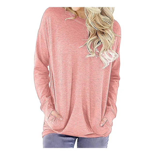 Manga Larga Cuello Redondo Para Mujer
