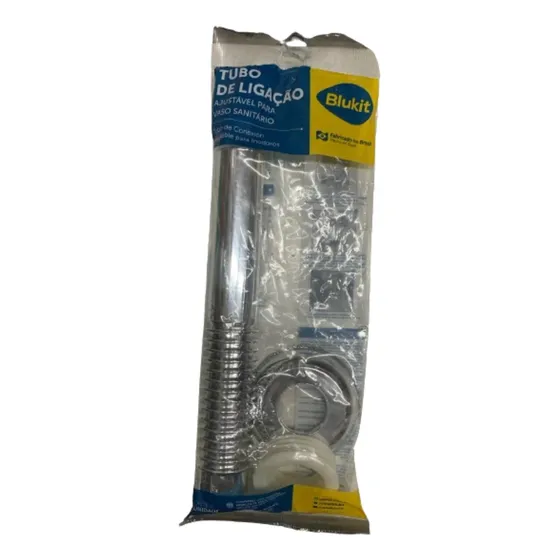 Tubo De Conexión P/inodoro Ajustable Cromado/260 Mm Blukit