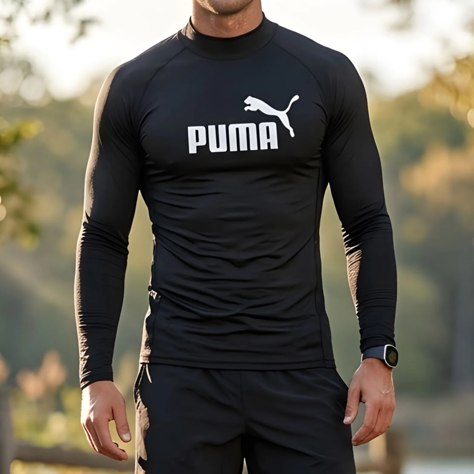 Camiseta Térmica Puma Manga Longa Proteção Uv50+ Masculina