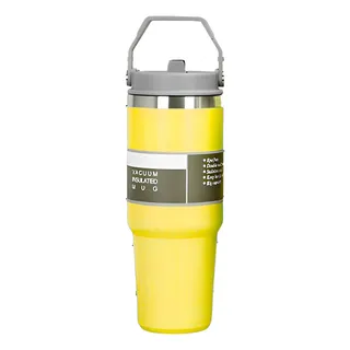 Copo Térmico Aço Inox 887ml Grande Com Tampa Flip Resistente