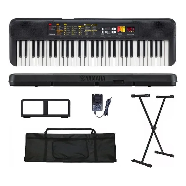 Kit de teclado Yamaha PSR-F52 de 61 teclas, estante y bolsa