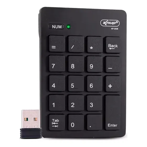 Teclado Numerico Sem Fio Para Notebook Pc Usb Wireles 2.4ghz