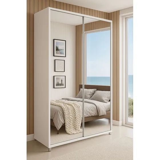Sapateira Diamante 2 Portas Correr Espelho 11 Prateleira Led
