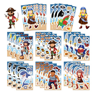 24 Hojas De Pegatinas Make Your Own Pirates Para Niños 24 Hojas De Pegatinas Make Your Own Pirates Para Niños