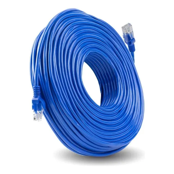 Cabo De Rede 20 Metros Lan Internet Crimpado Rj45 Cat5e Azul