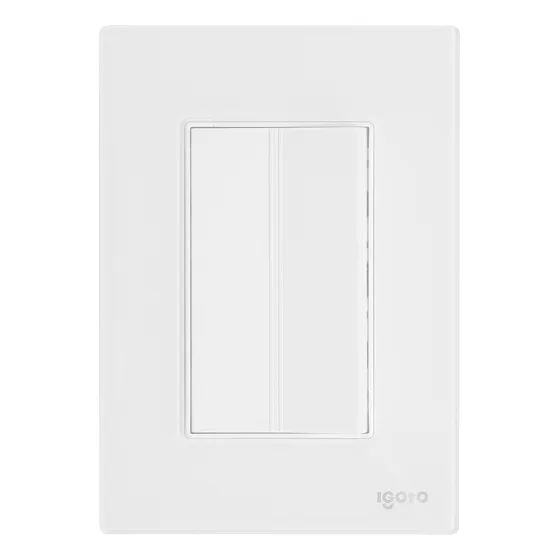 Placa Armada Cristal 1 Apagador Sencillo De 3 Módulos Igoto