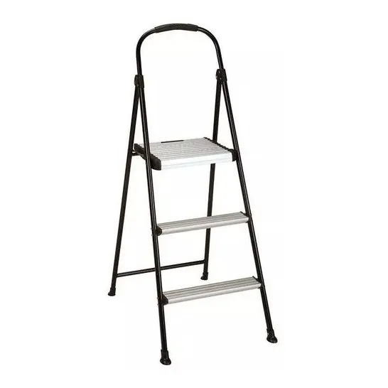Escalera Plegable Acero 3 Escalones Antiderrapante Banco Msi