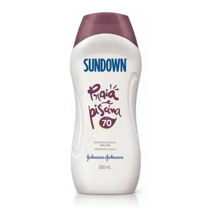 Protetor Solar Corpo e Rosto SUNDOWN Praia e Piscina FPS 70, 200mL