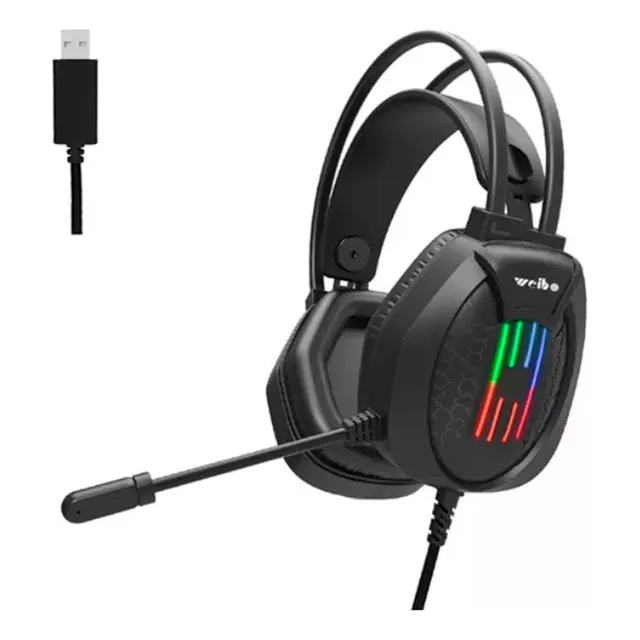 Audifonos Gamer Weibo G10 Diadema Usb Para Pc O Portátil