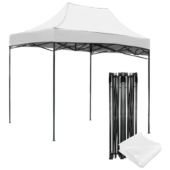 Carpa Toldo 3x2 Reforzado Plegable Impermeable Jardin Color Blanco