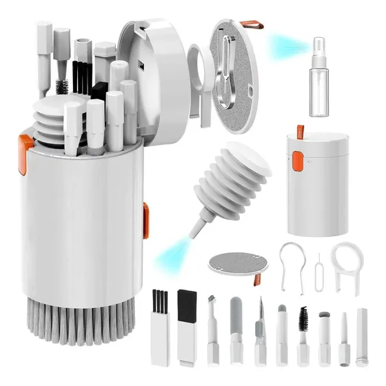 Waikil® 20 En 1 Kit De Limpieza Para Teclado, Audífonos, Camara Fotografica Y Pantalla Color Blanco
