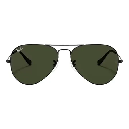 Óculos De Sol Aviador Unissex Uv400 Retrô Metal Preto P - 58mm