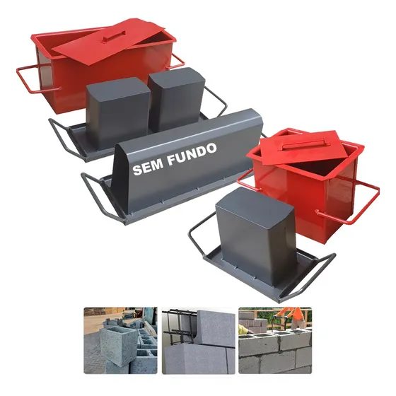 Kit Formas Blocos De Cimento Canaleta Meio Bloco Sem Fundo