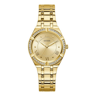 Reloj Guess Black + Cristal Silicona En Tono Dorado Para Muj Reloj Guess Black + Cristal Silicona En Tono Dorado Para Muj
