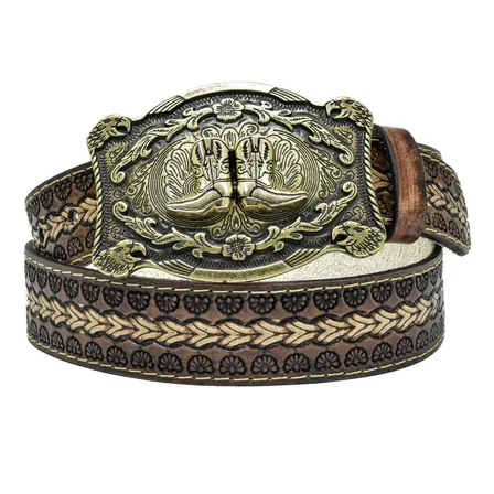 Cinto Atrevidu's Em Couro Country Tropeiro Fivela Removível