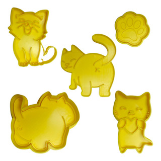 Cortadores Para Galletas Moldes Fondant Animales Gatos 5 Pzs Cortadores Para Galletas Moldes Fondant Animales Gatos 5 Pzs