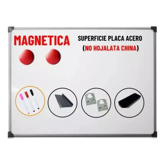 Pizarra Blanca Magnetica 80x120cm + Accesorios Gratis 