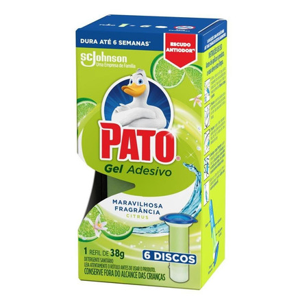 Detergente Sanitário Gel Adesivo Citrus Pato 38g Refil Detergente Sanitário Gel Adesivo Citrus Pato 38g Refil