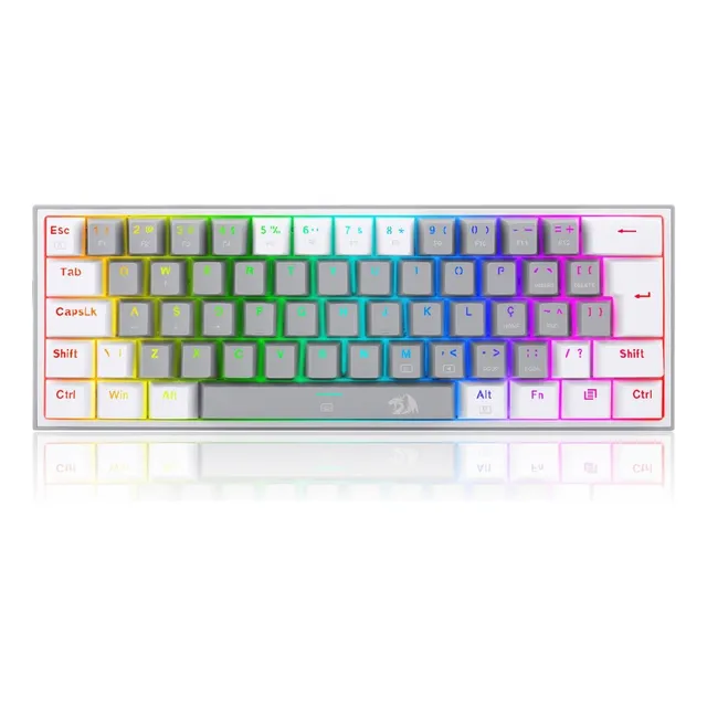Teclado Redragon Fizz Pro Wireless Spanish K616-rgb-gw Grey Color del teclado Blanco/Gris Idioma Español