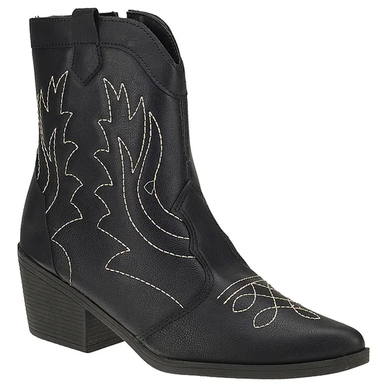 Bota Texana Feminina Bico Fino Cano Curto Country Rodeio