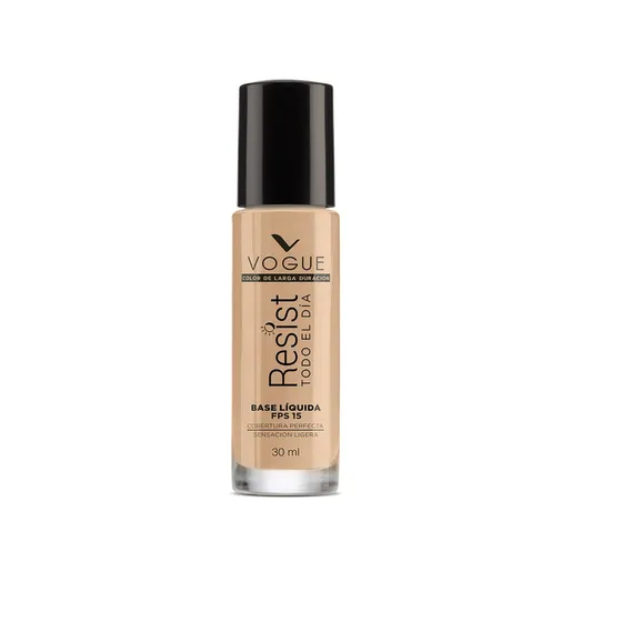 Base de maquillaje líquida Vogue Resist Resist Larga duración Base De Maquillaje Vogue Resist Todo El Día Tono Avellana 30Ml tono avellana - 30mL 30g