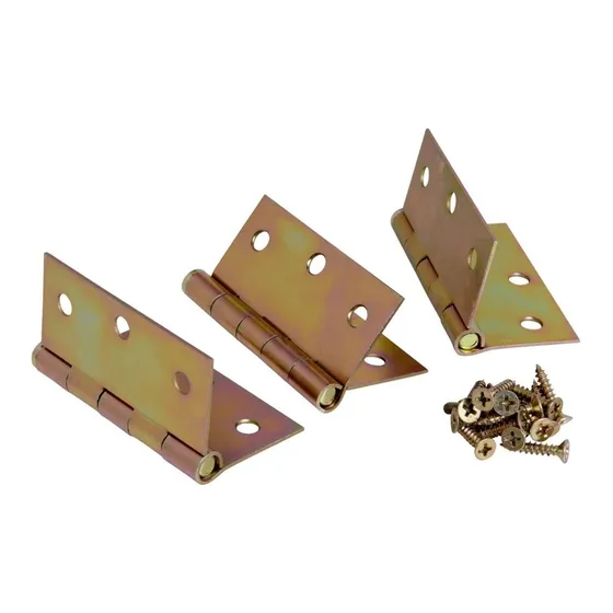 Bisagra Dorada 3,5 Pulgada + Tornillos Marco Puerta - 24 Pcs