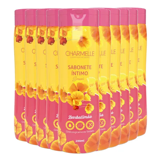 10 Sabonete Íntimo Líquido Charmelle Barba Timão 200ml