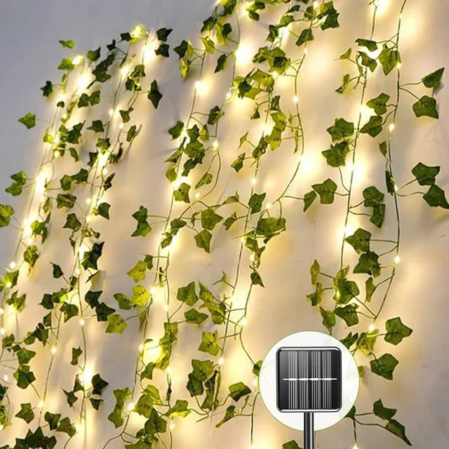 Luces Decorativas De Hojas Panel Solar De 5 Metros