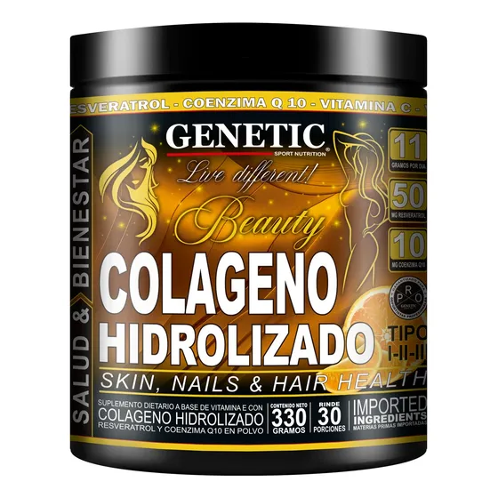 Colágeno Hidro Resveratrol Q10 Articulaciones Huesos Genetic