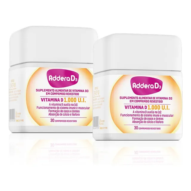 Kit Vitamina D Addera D3 1.000ui Com 30 Comprimidos