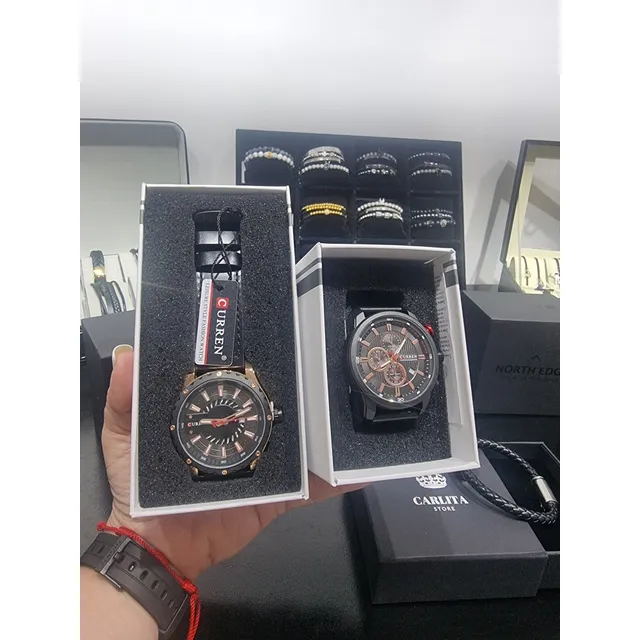 Reloj Negro Correa De Cuero