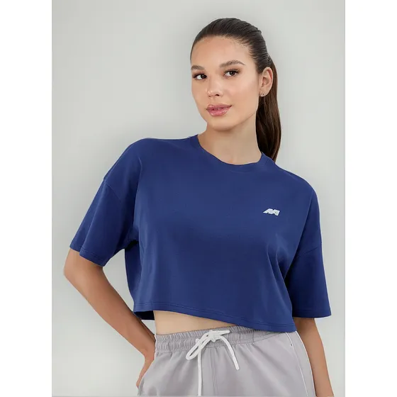 Polo Crop New Athletic Jimena Azul Mujer