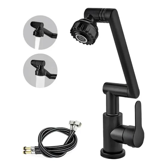 Llave Grifería Lavamanos Monomando Cuellos Giratorios 1080°