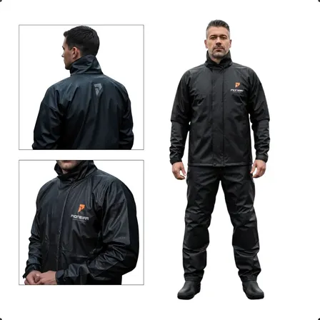 Capa De Chuva Moto Pioneira Impermeável Motoqueiro Pvc Preto