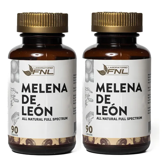 Melena De Leon Fnl 2 Frascos, 180 Capsulas 2x90 Cap Sabor Natural
